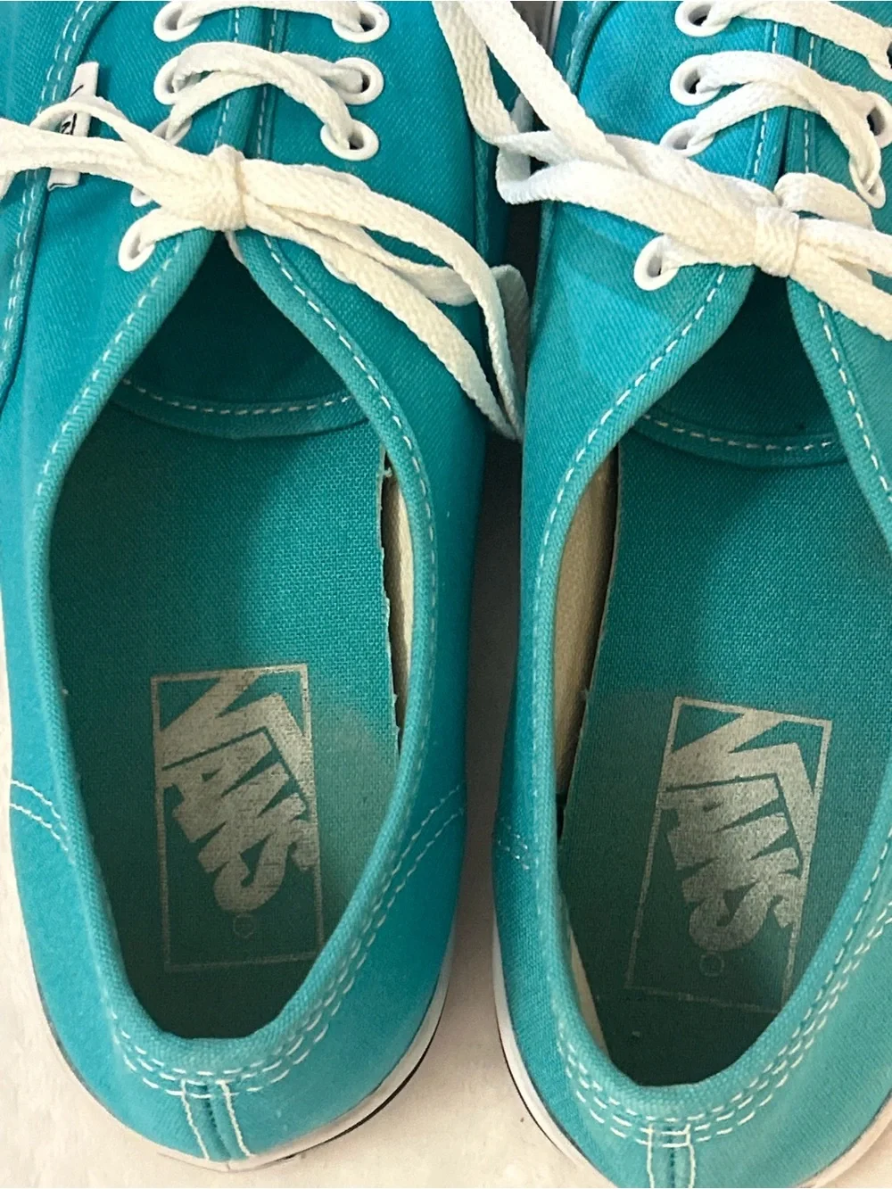 Vans Authentic Canvas Sneakers Teal Turquoise Lace Up Women’s Size 8